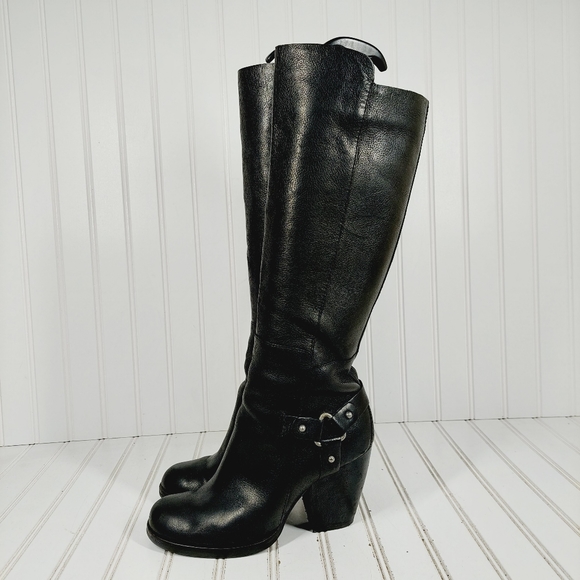 KorkEase Shoes Korkease Womens Olson Black Leather Knee High Boots